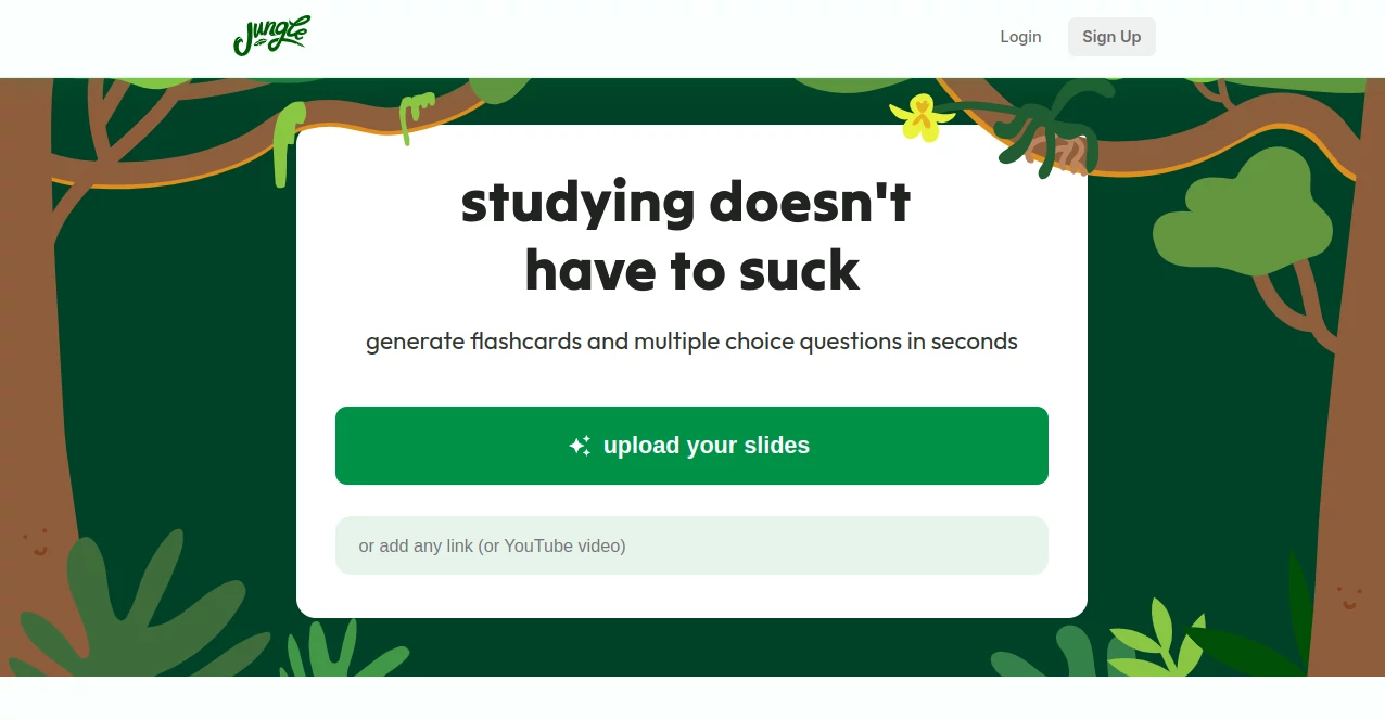 Screenshot of Jungle – An AI tool in the ,AI Summarizer ,AI Knowledge Management ,AI Education Assistant ,AI Productivity Tools  category, showcasing its interface and key features.