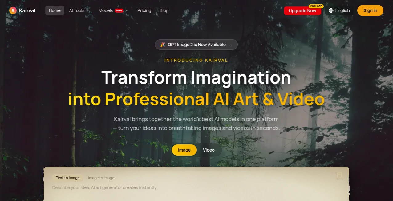 Screenshot of Kairval – An AI tool in the ,AI Photo & Image Generator ,AI Image to Video ,Photo & Image Editor ,AI Video Generator ,AI Text to Image  category, showcasing its interface and key features.