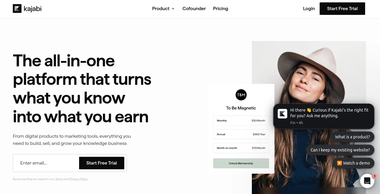 Screenshot of Kajabi – An AI tool in the ,AI Website Builder ,AI Marketing Plan Generator ,AI Email Marketing ,AI Course  category, showcasing its interface and key features.