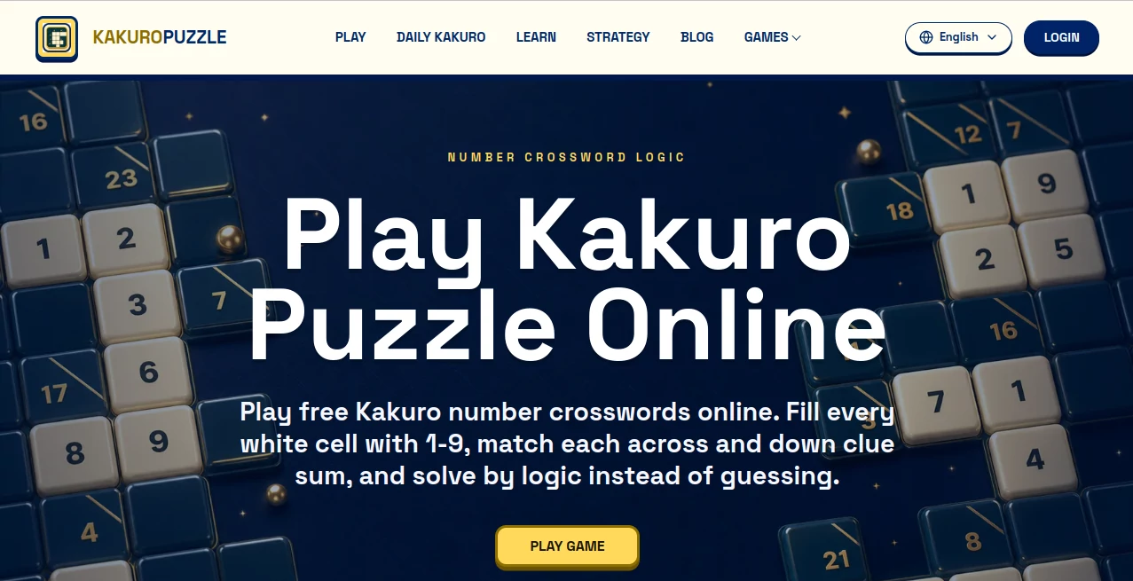 Screenshot of Kakuro Puzzle – An AI tool in the ,AI Game ,AI Life Assistant ,AI Fun Tools  category, showcasing its interface and key features.