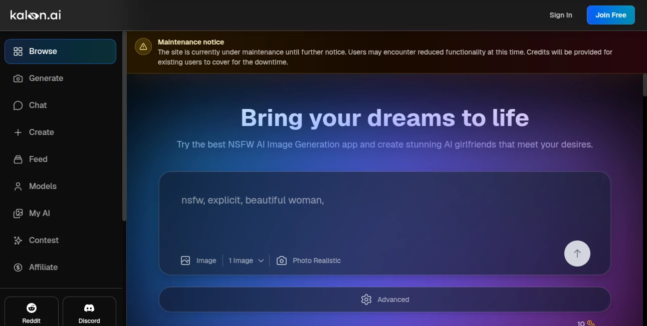 Screenshot of KalonAI – An AI tool in the ,AI Life Assistant ,AI Fun Tools ,AI Chatbot  category, showcasing its interface and key features.
