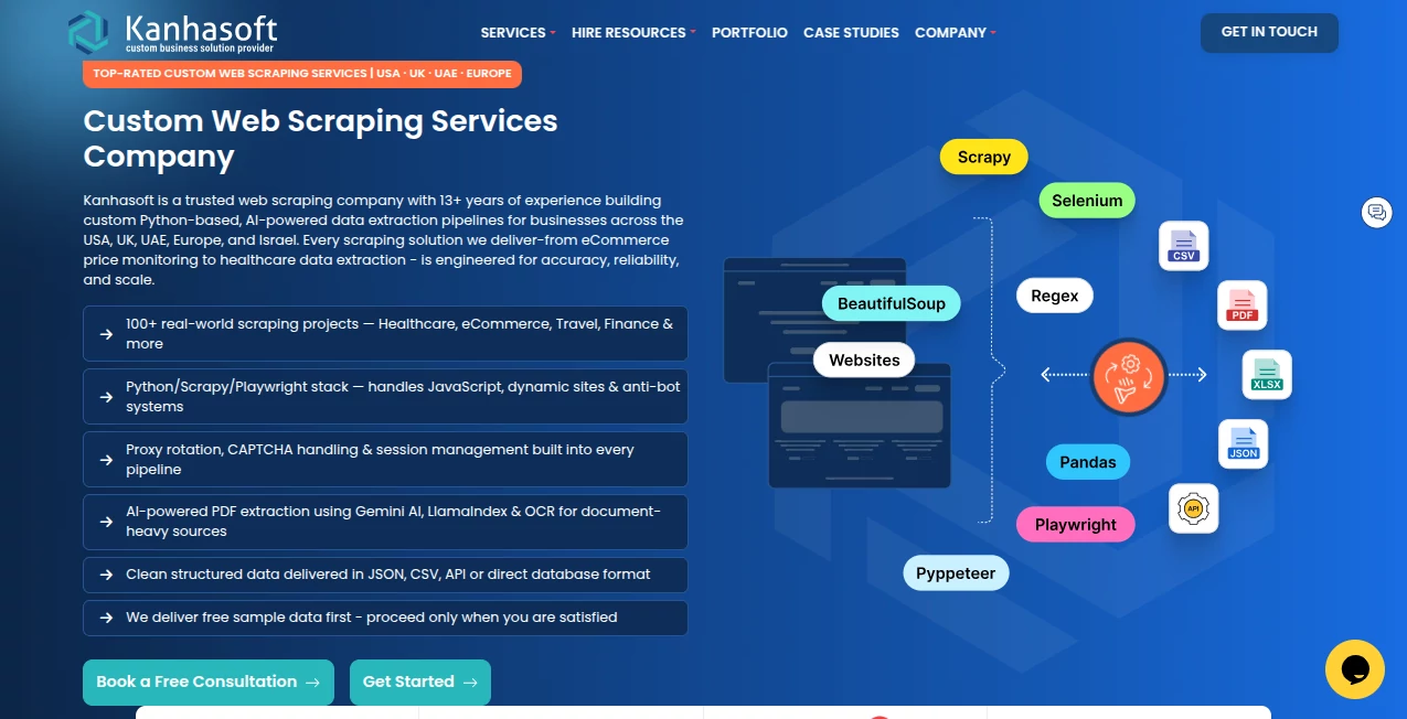 Screenshot of Web Scraping – An AI tool in the ,AI Web Scraping  category, showcasing its interface and key features.