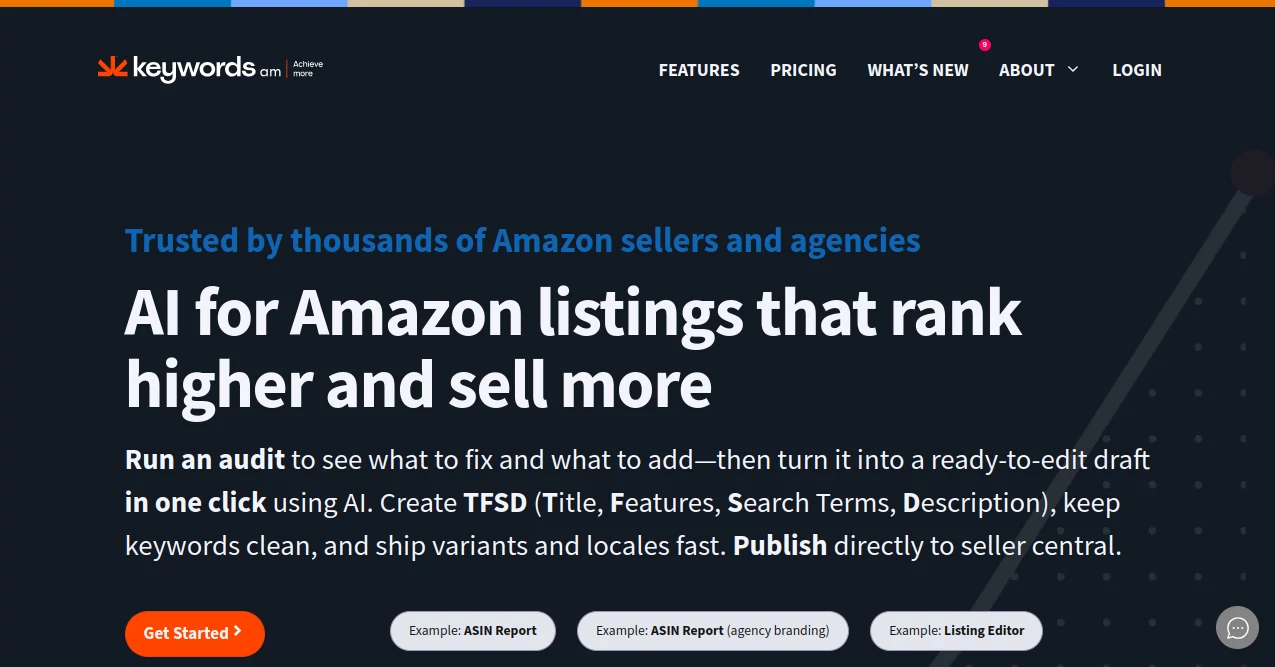 Screenshot of keywords am – An AI tool in the ,AI Copywriting ,AI Research Tool ,AI E-commerce Assistant ,AI SEO Assistant  category, showcasing its interface and key features.
