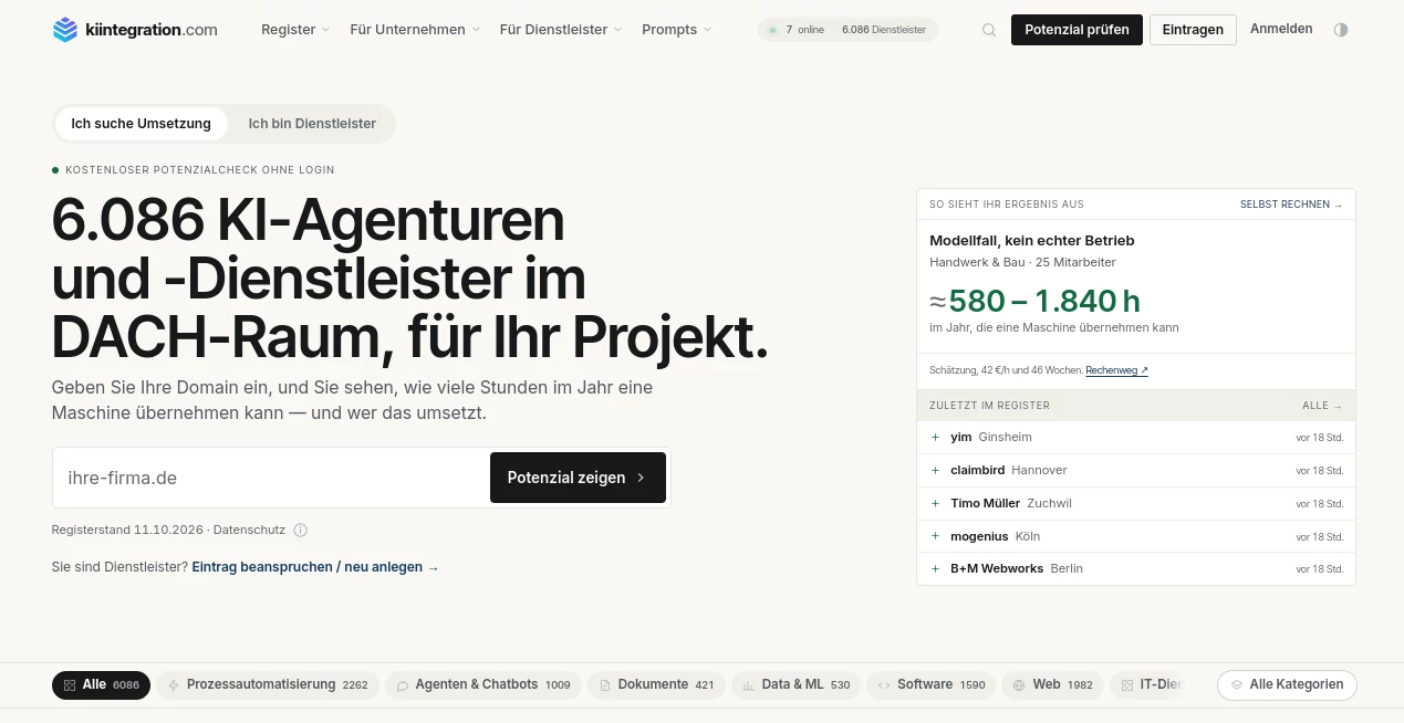 Screenshot of kiintegration.com – An AI tool in the ,AI Consulting Assistant ,AI Lead Generation ,AI Tools Directory ,Business  category, showcasing its interface and key features.