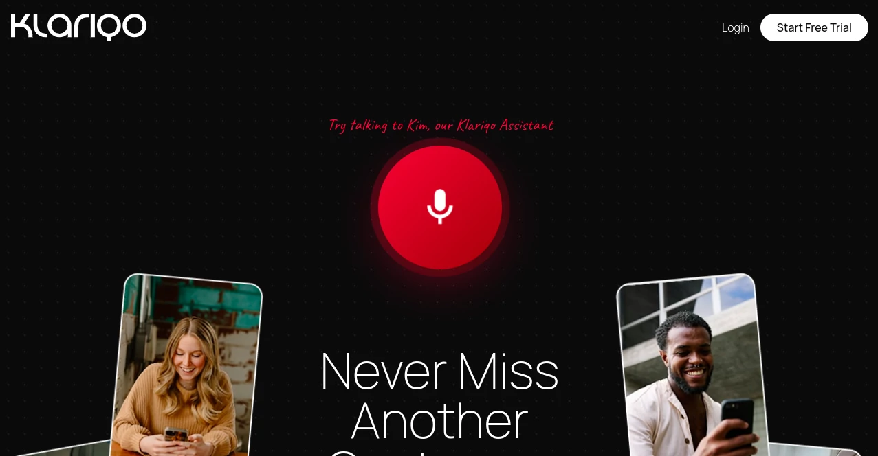 Screenshot of klariqo – An AI tool in the ,AI Sales Assistant ,AI Customer Service Assistant ,AI Chatbot ,AI Scheduling  category, showcasing its interface and key features.