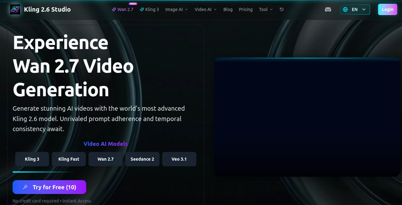 Screenshot of Kling 2.6 – An AI tool in the  category, showcasing its interface and key features.