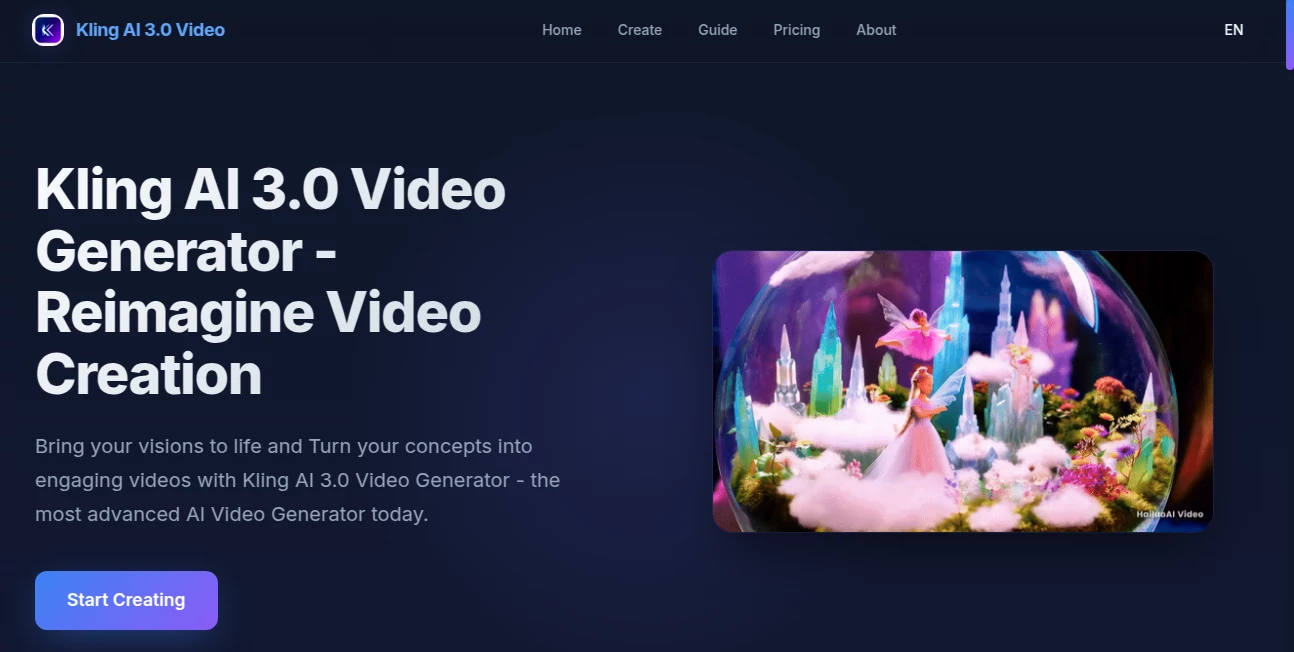 Screenshot of Klingai3 – An AI tool in the ,AI Animated Video ,AI Image to Video ,AI Text to Video ,AI Video Generator  category, showcasing its interface and key features.