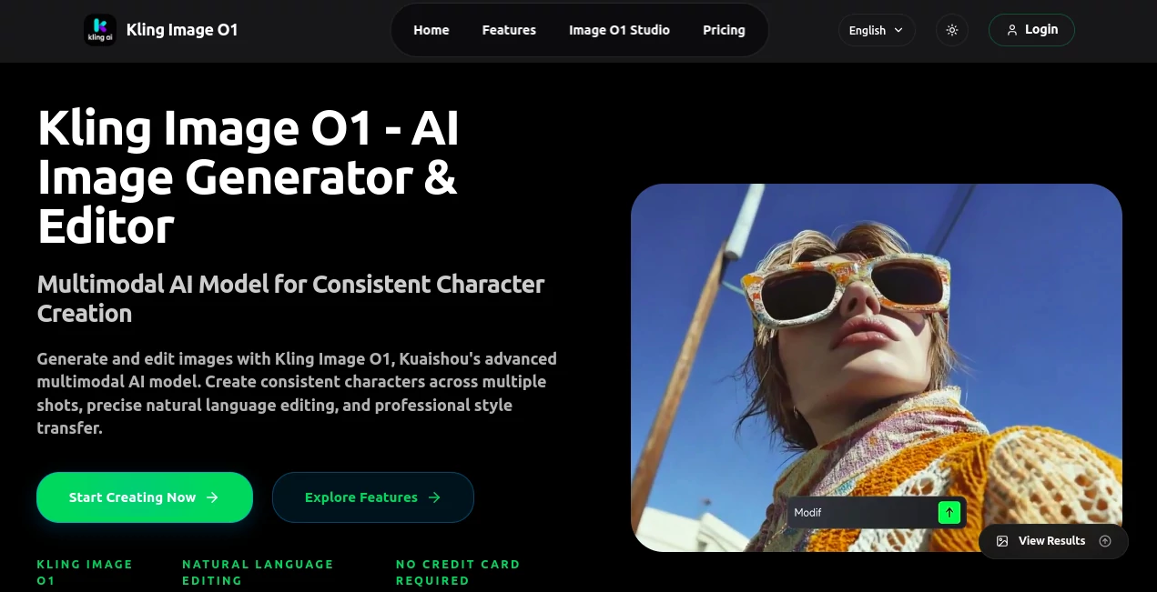 Screenshot of Kling Image O1 – An AI tool in the ,AI Text to Image ,AI Photo & Image Generator ,AI Image to Image ,AI Art Generator  category, showcasing its interface and key features.