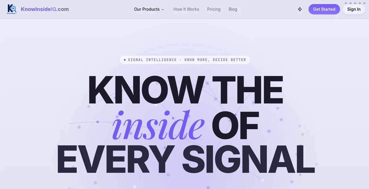 Screenshot of KnowInsideIQ – An AI tool in the ,AI Research Tool ,AI Analytics Assistant ,AI Reviews Assistant ,Business  category, showcasing its interface and key features.
