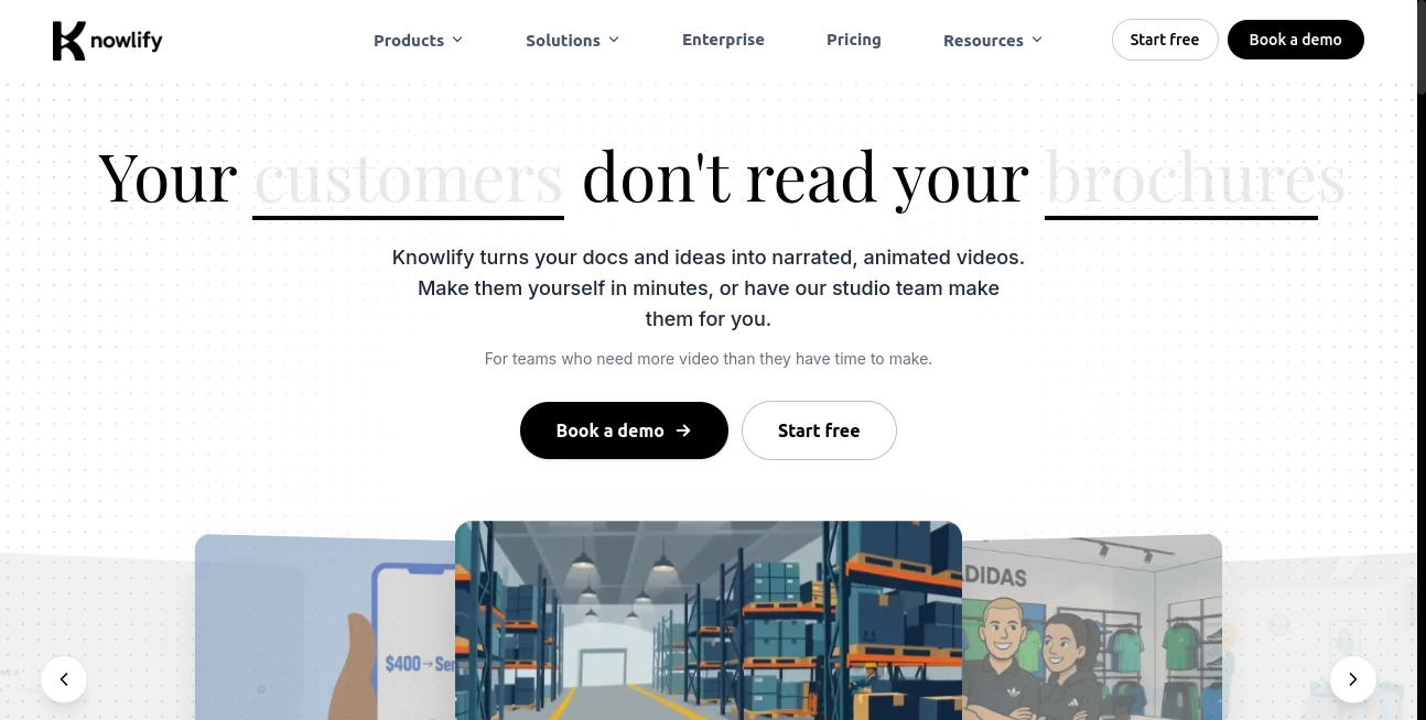 Screenshot of Knowlify – An AI tool in the ,AI Content Generator ,AI Animated Video ,AI Video Generator  category, showcasing its interface and key features.