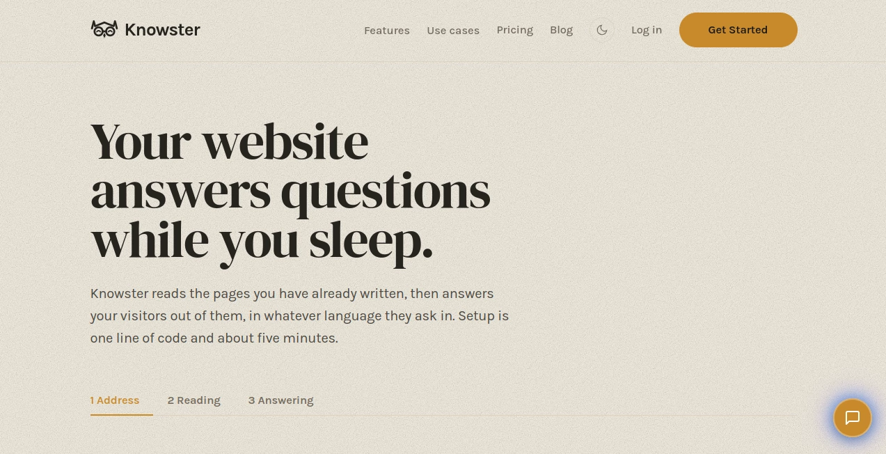 Screenshot of Knowster – An AI tool in the ,AI Lead Generation ,AI Website Builder ,AI Chatbot ,AI Customer Service Assistant  category, showcasing its interface and key features.