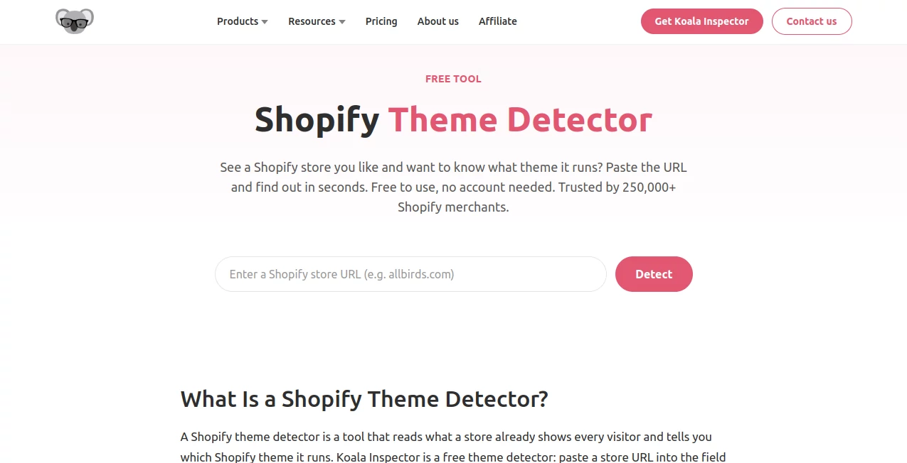Screenshot of Shopify Theme Detector – An AI tool in the ,AI Research Tool ,AI E-commerce Assistant ,Other  category, showcasing its interface and key features.