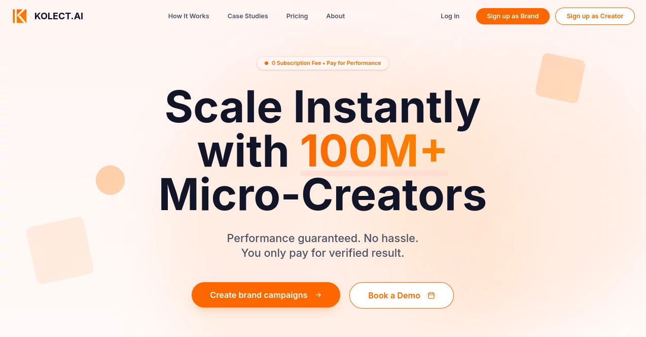 Screenshot of KOLECT AI – An AI tool in the ,AI Lead Generation ,AI Digital Marketing Generator ,AI Social Media Assistant ,AI Ad Creative Assistant  category, showcasing its interface and key features.