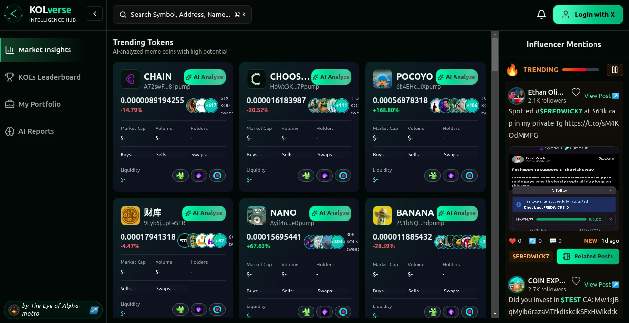 Screenshot of KOLverse – An AI tool in the ,AI SEO Assistant ,AI Social Media Assistant ,AI Research Tool ,AI Analytics Assistant  category, showcasing its interface and key features.