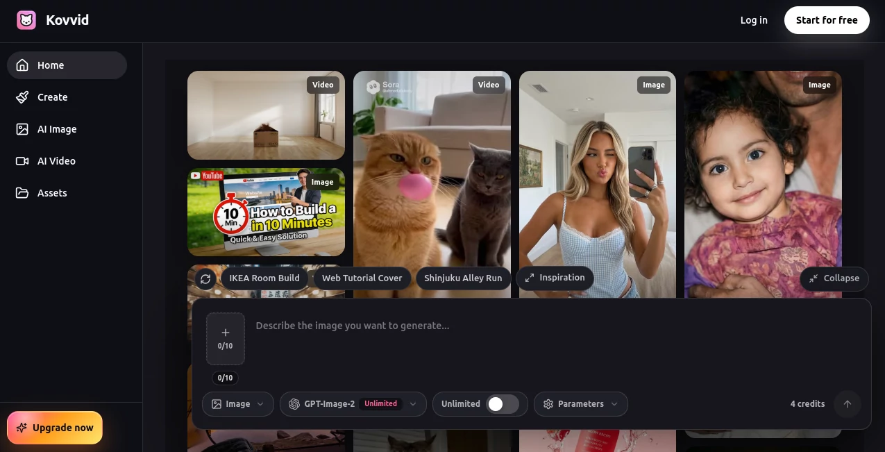 Screenshot of Kovvid – An AI tool in the ,AI Text to Image ,AI Photo & Image Generator ,AI Image to Video ,AI Video Generator  category, showcasing its interface and key features.