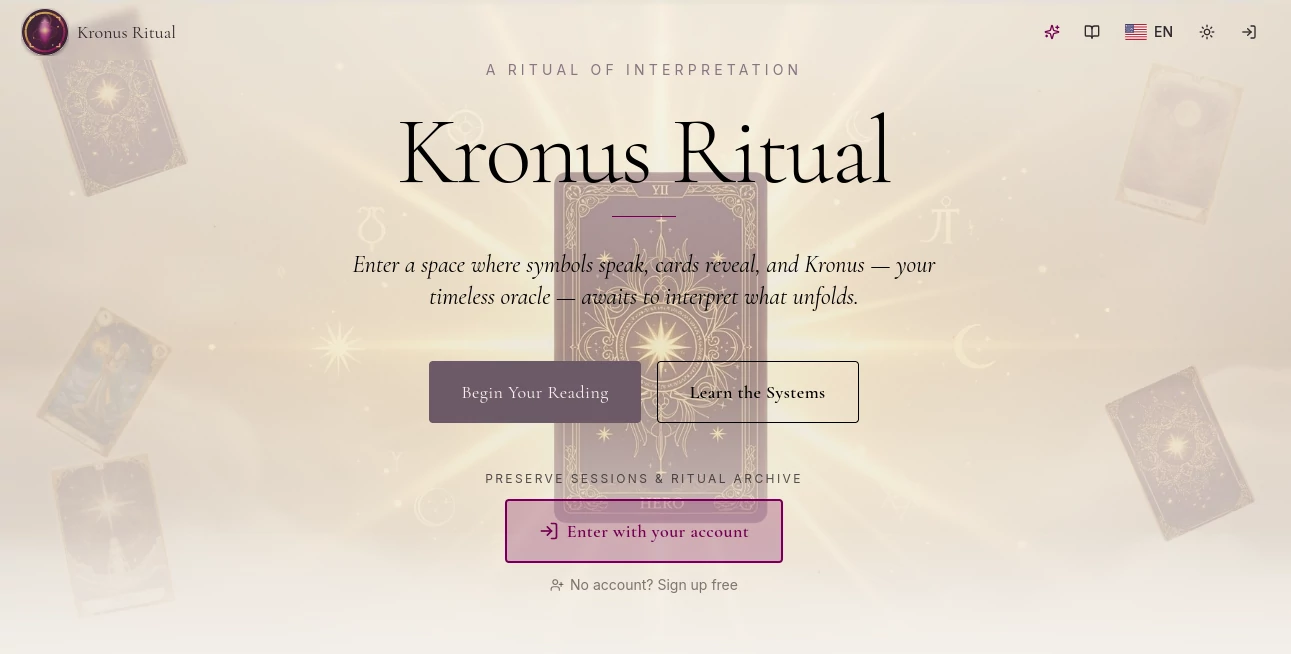 Screenshot of Kronus Ritual – An AI tool in the ,AI Productivity Tools ,AI Team Collaboration ,AI Workflow Management ,AI Project Management  category, showcasing its interface and key features.