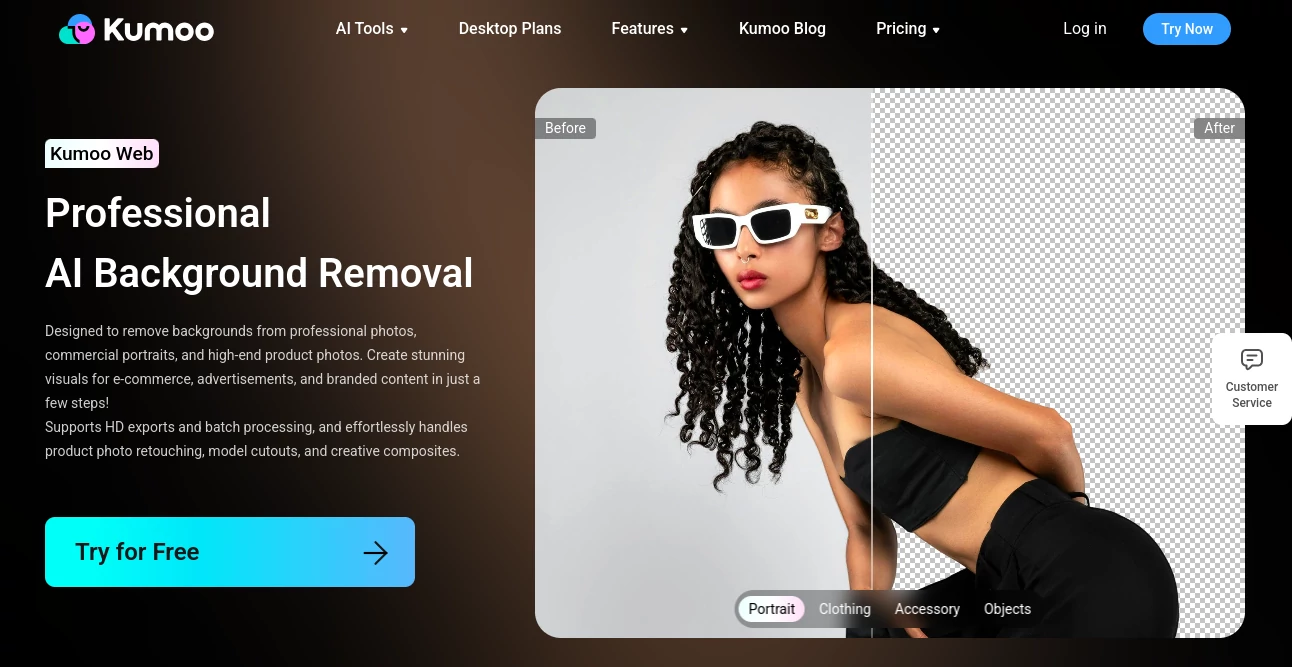 Screenshot of Kumoo Web – An AI tool in the ,AI Background Remover ,Photo & Image Editor ,AI Photo Enhancer ,AI Image Segmentation  category, showcasing its interface and key features.