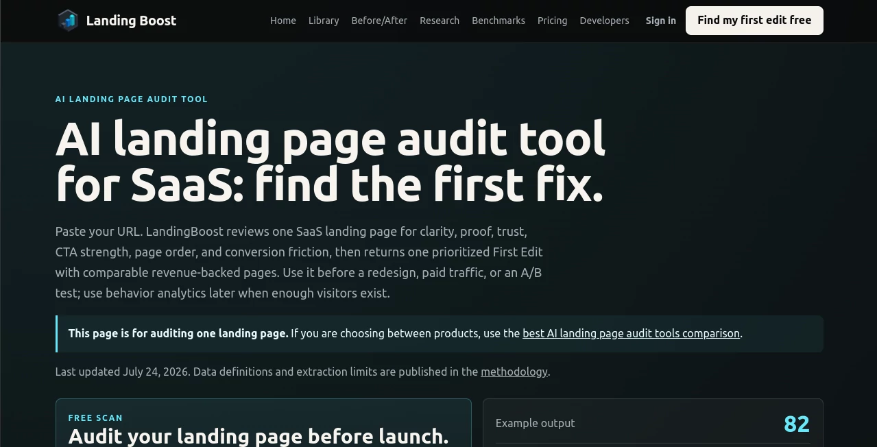 Screenshot of LandingBoost – An AI tool in the ,AI Landing Page Builder ,AI Digital Marketing Generator ,AI Analytics Assistant ,AI Advertising Assistant  category, showcasing its interface and key features.