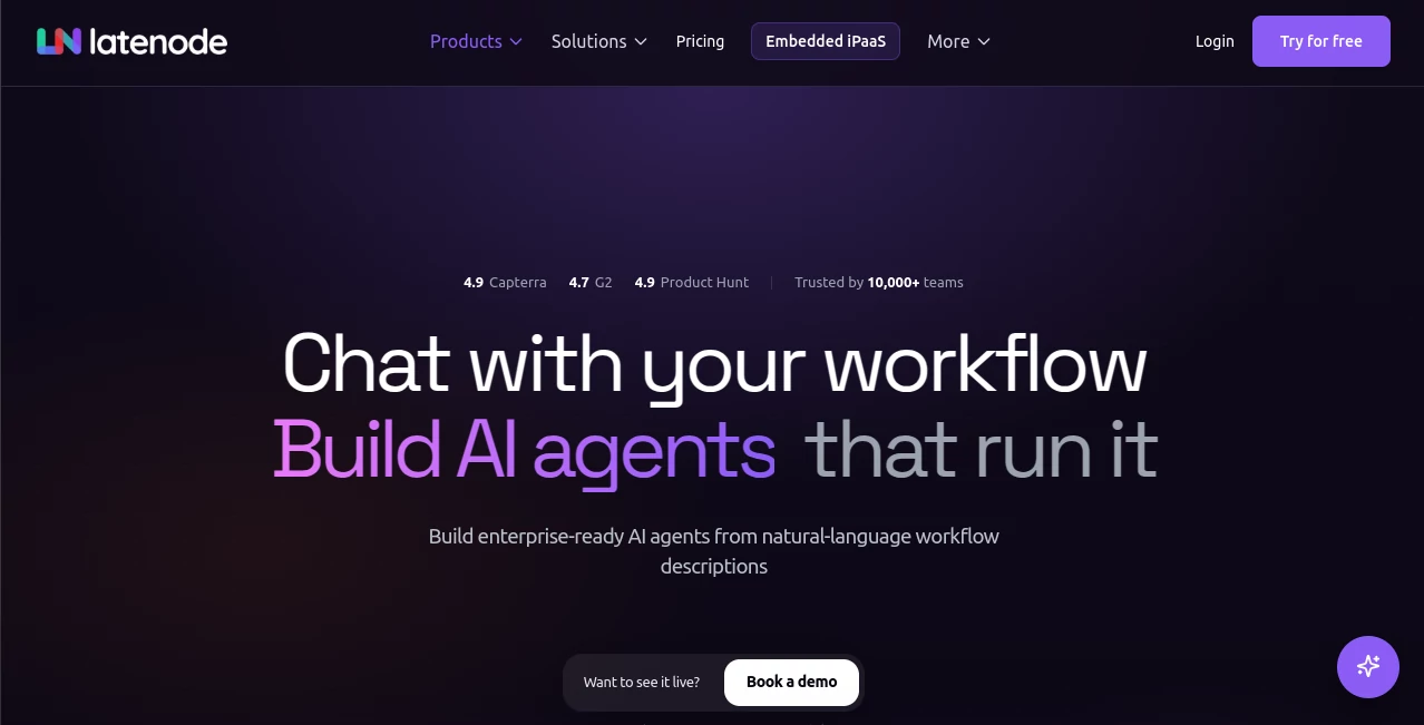 Screenshot of AI Agent Builder by Latenode – An AI tool in the ,AI API Design ,AI Developer Tools ,AI Productivity Tools ,AI Workflow Management  category, showcasing its interface and key features.