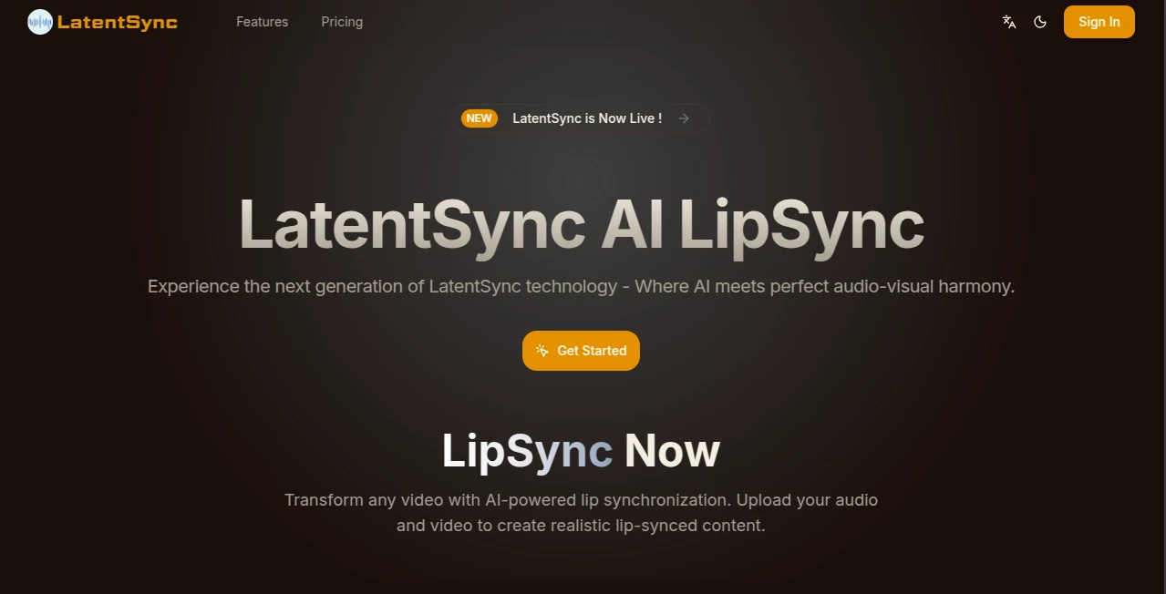 Screenshot of LatentSync – An AI tool in the ,AI Animated Video ,AI Video Editor ,AI Video Enhancer ,AI Lip Sync Generator  category, showcasing its interface and key features.