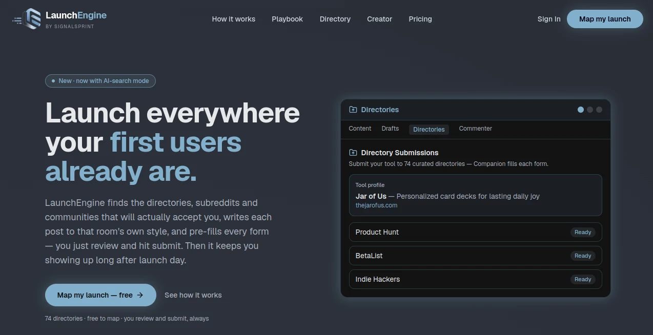 Screenshot of LaunchEngine – An AI tool in the ,AI Workflow Management ,AI Marketing Plan Generator ,AI Social Media Assistant ,AI Digital Marketing Generator  category, showcasing its interface and key features.