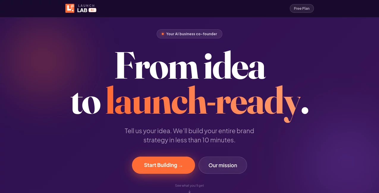 Screenshot of Launch Labs AI – An AI tool in the ,AI Research Tool ,AI Business Ideas Generator ,AI Workflow Management ,AI Project Management  category, showcasing its interface and key features.