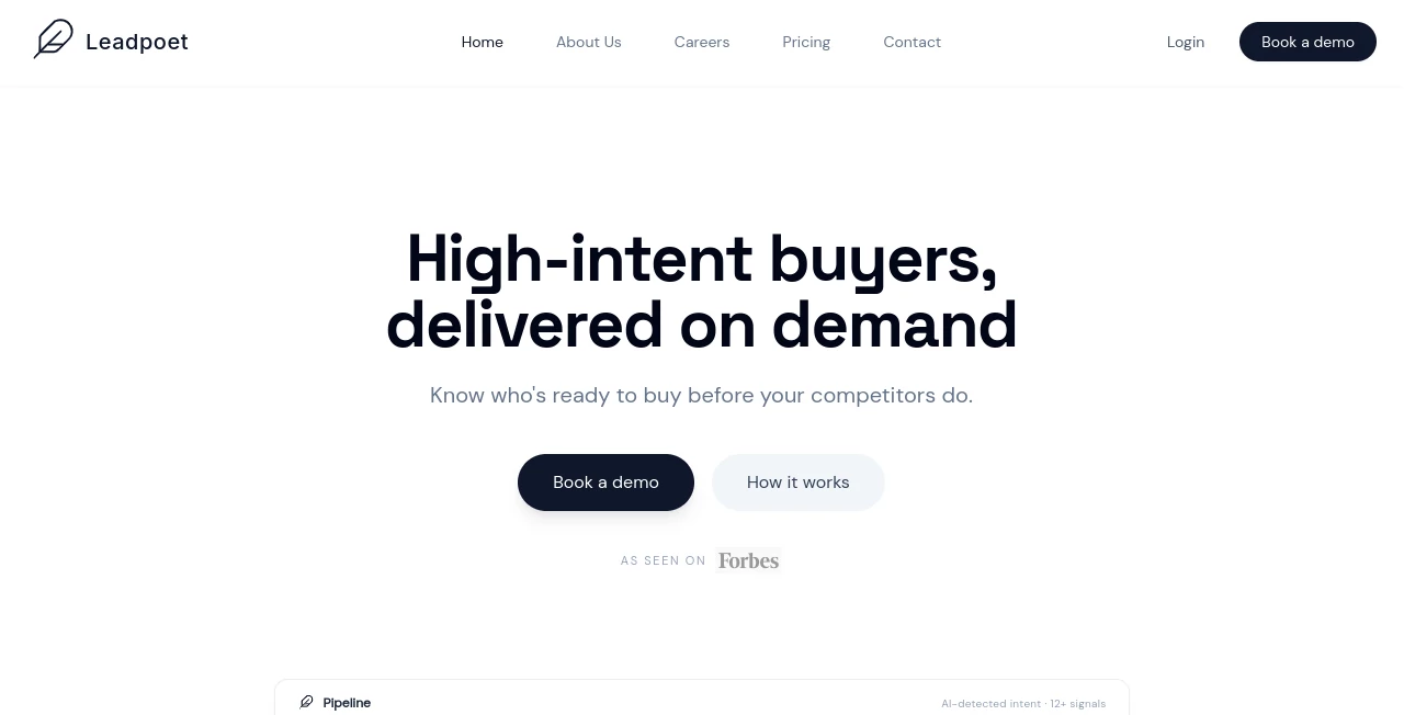 Screenshot of Leadpoet – An AI tool in the ,AI Lead Generation ,AI Sales Assistant ,AI Research Tool ,AI CRM Assistant  category, showcasing its interface and key features.