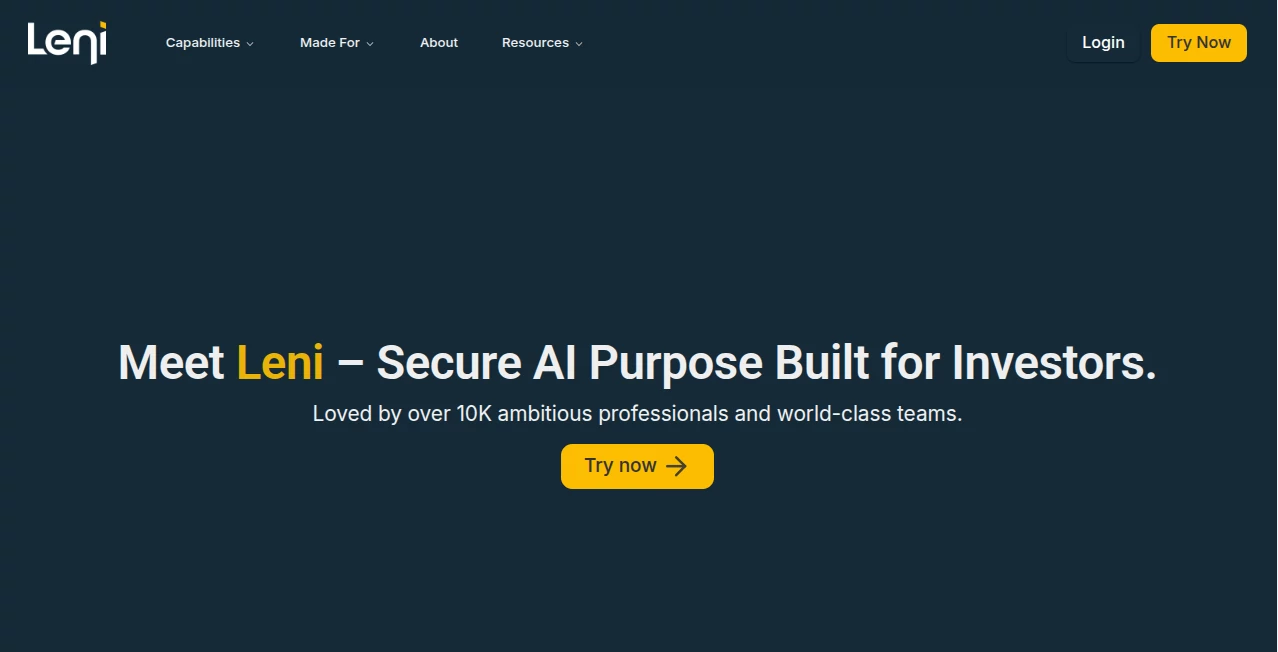 Screenshot of Leni Analyst – An AI tool in the ,AI Data Mining ,AI Project Management ,AI Research Tool ,AI Analytics Assistant  category, showcasing its interface and key features.