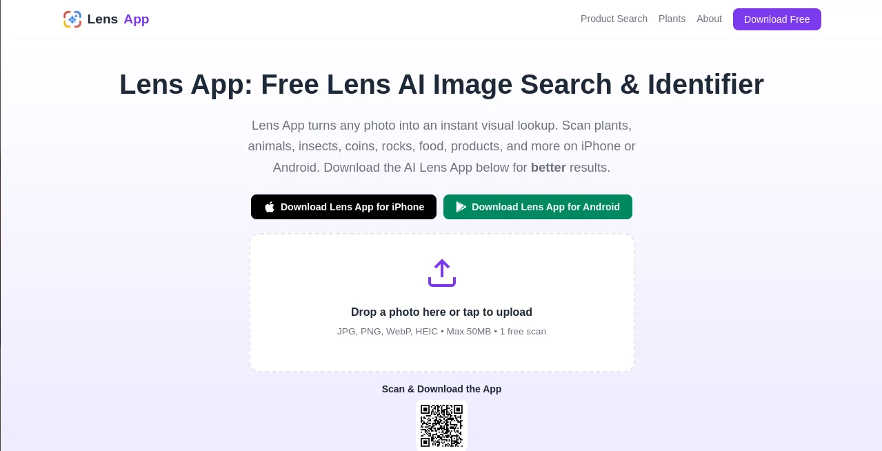 Screenshot of Lens App – An AI tool in the ,AI Translate ,AI Image Recognition ,AI Search Engine ,AI Education Assistant  category, showcasing its interface and key features.