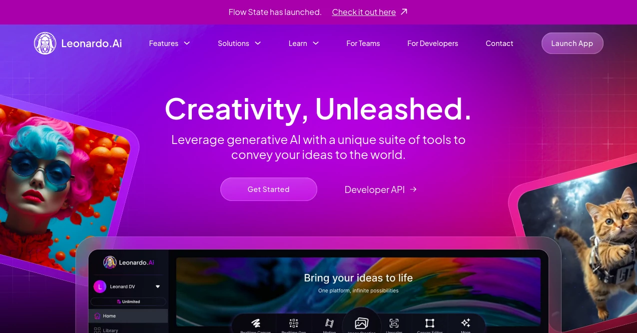 Screenshot of Leonardo.ai – An AI tool in the ,AI Art Generator ,AI Text to Image ,AI Photo & Image Generator ,AI Illustration Generator ,AI Image to Image ,AI Animated Video ,AI Image to Video ,AI Music Video Generator ,AI Video Editor ,AI Text to Video ,AI Thumbnail Maker ,AI UGC Video Generator ,AI Video Generator ,AI Lip Sync Generator ,AI Advertising Assistant ,AI Character ,AI Graphic Design ,AI Anime & Cartoon Generator ,Prompt ,AI Video Enhancer  category, showcasing its interface and key features.