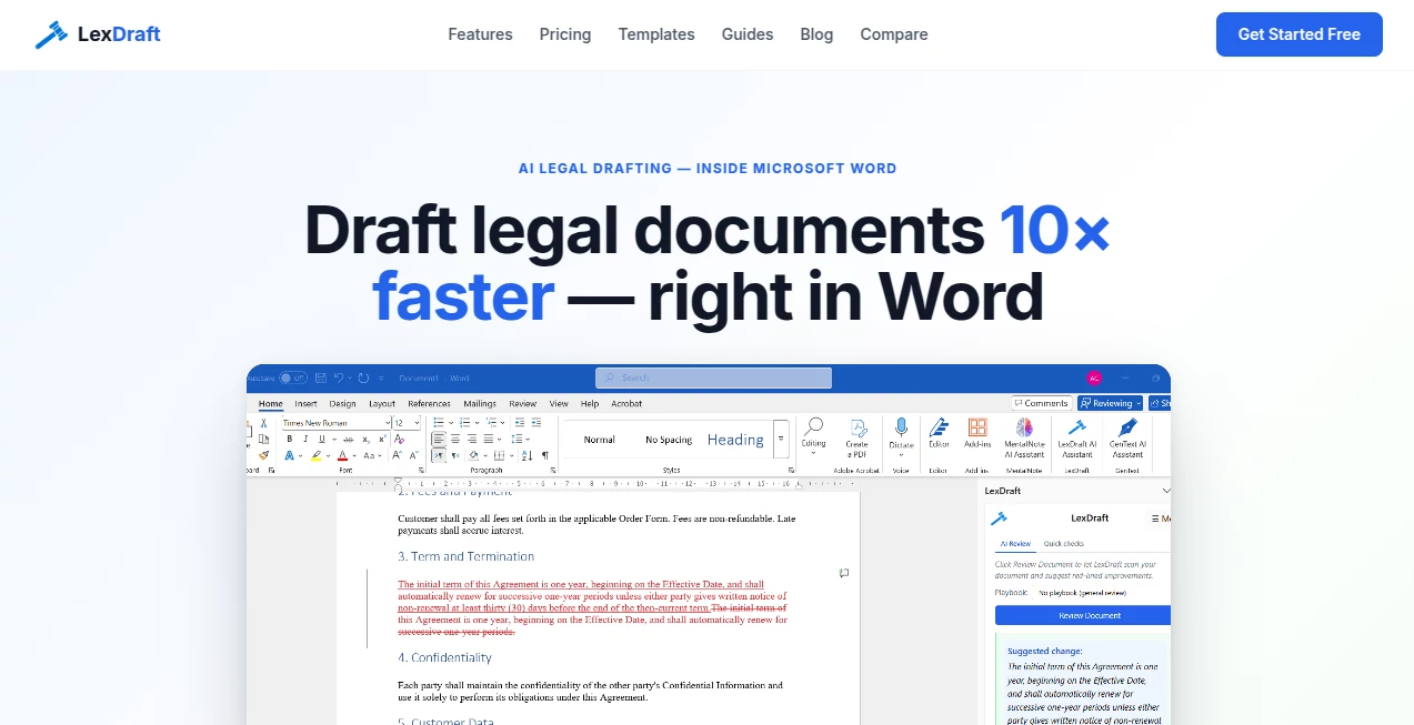 Screenshot of LexDraft AI – An AI tool in the ,AI Legal Assistant  category, showcasing its interface and key features.