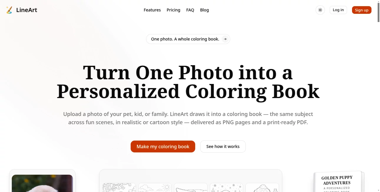Screenshot of LineArt – An AI tool in the ,AI Photo & Image Generator ,AI Illustration Generator ,AI Image to Image ,AI Art Generator  category, showcasing its interface and key features.
