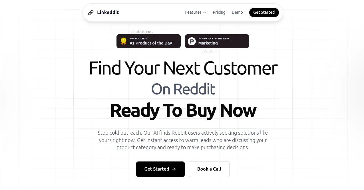 Screenshot of Linkeddit – An AI tool in the ,AI Lead Generation ,AI Marketing Plan Generator ,AI Social Media Assistant ,AI Research Tool  category, showcasing its interface and key features.