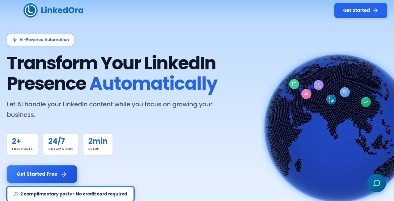 Screenshot of Linkedora – An AI tool in the ,AI Marketing Plan Generator ,AI Social Media Assistant ,AI Digital Marketing Generator ,AI Response Generator  category, showcasing its interface and key features.