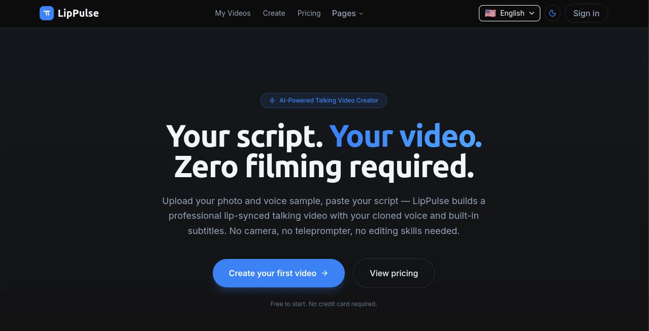 Screenshot of LipPulse – An AI tool in the ,AI Animated Video ,AI Video Generator ,AI Lip Sync Generator ,Video  category, showcasing its interface and key features.