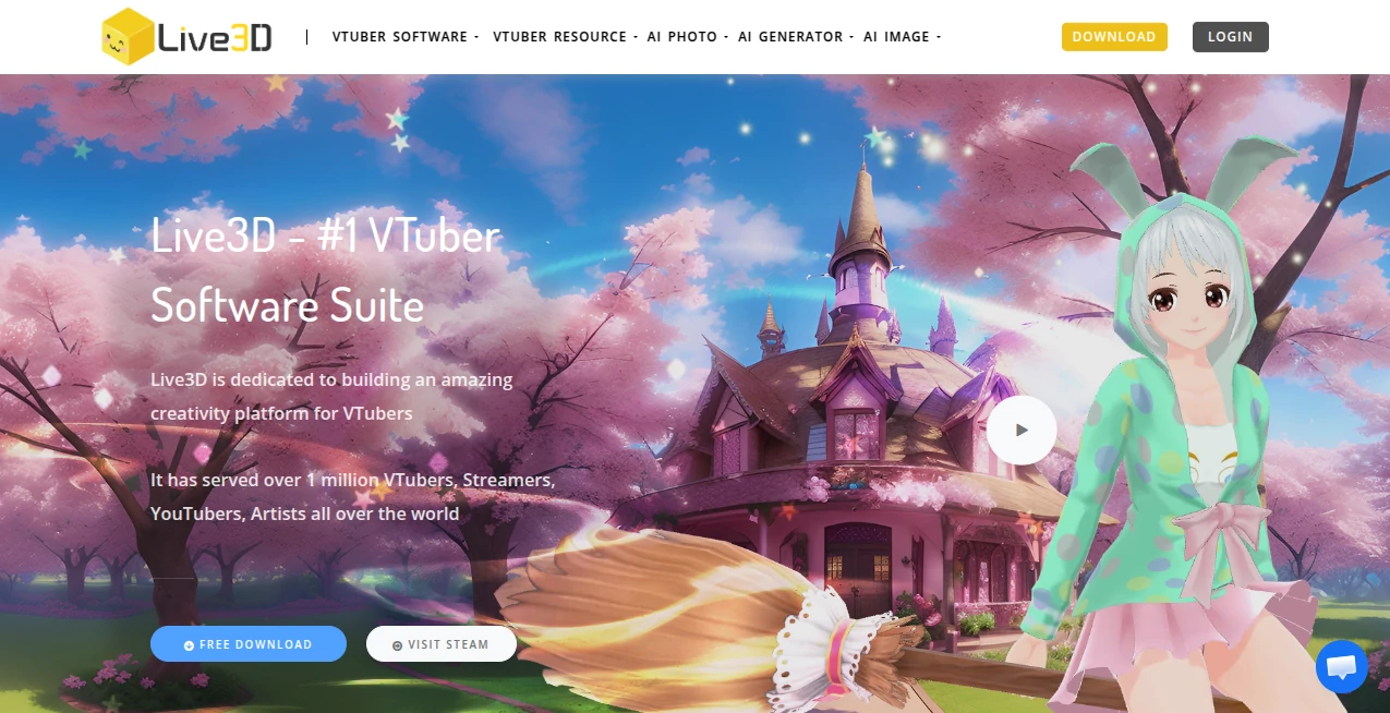 Screenshot of Live3D – An AI tool in the ,AI Fun Tools ,AI Character  category, showcasing its interface and key features.