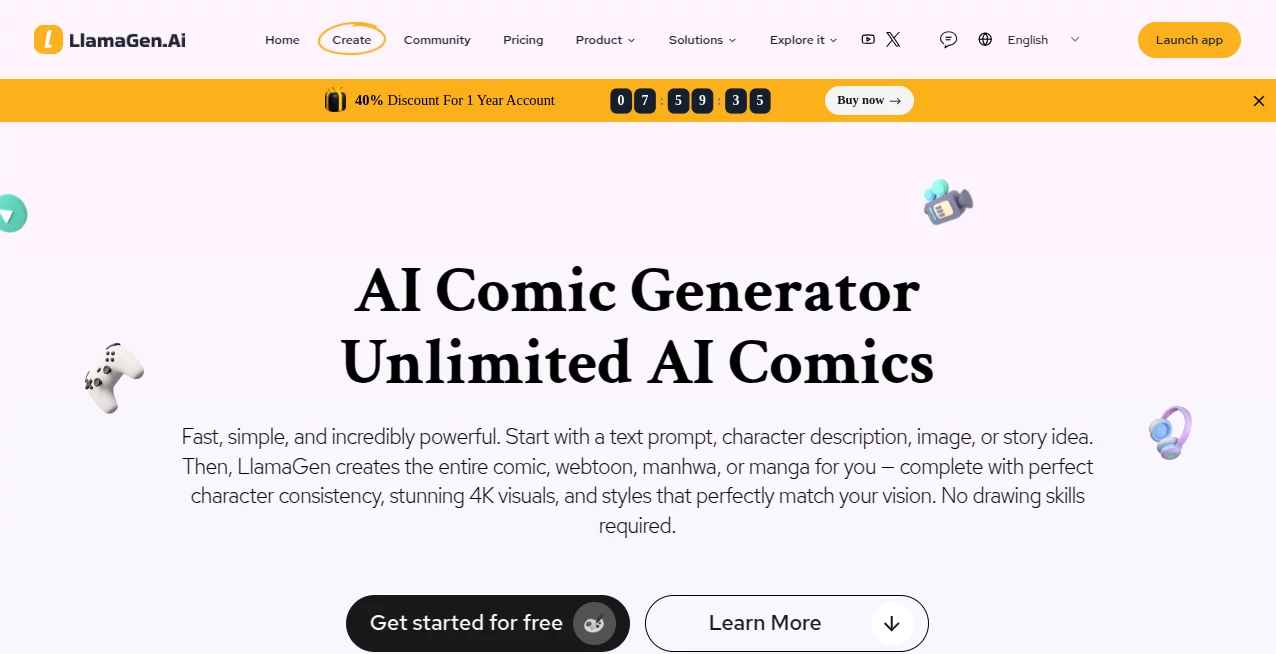 Screenshot of LlamaGen.ai – An AI tool in the ,AI Animated Video ,AI Fun Tools ,AI Art Generator ,AI Image to Image  category, showcasing its interface and key features.