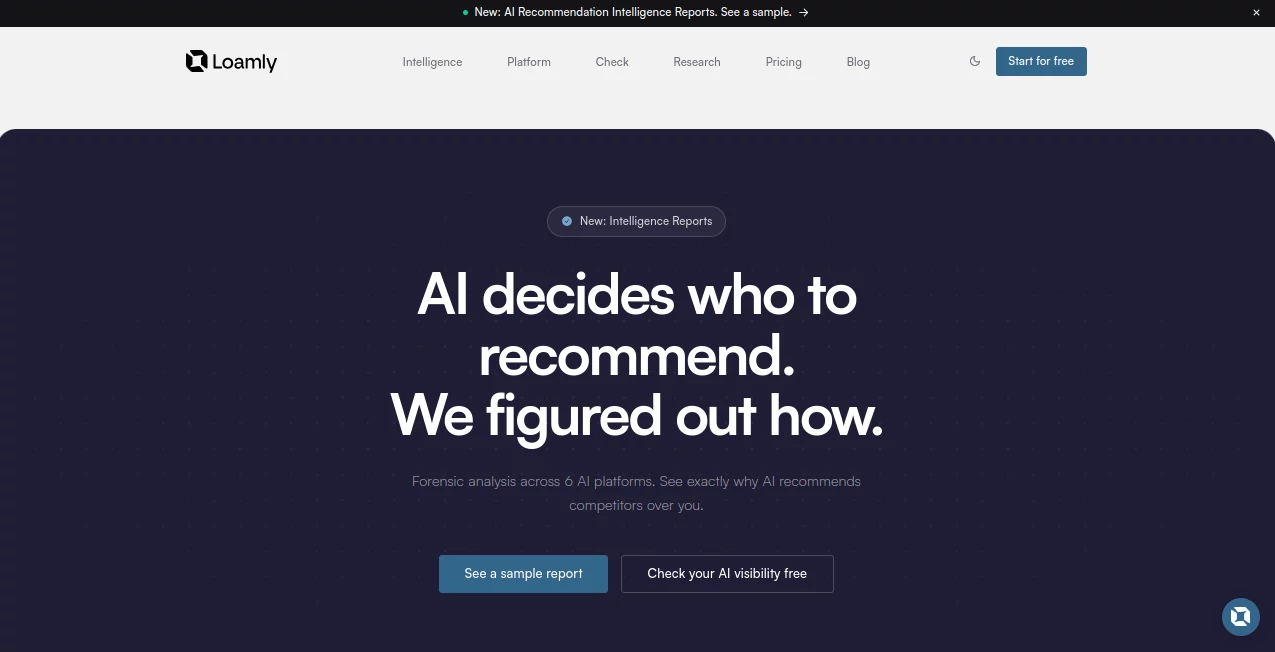 Screenshot of Loamly AI – An AI tool in the ,AI Copywriting ,AI Writing Assistants ,AI Content Generator ,AI SEO Assistant  category, showcasing its interface and key features.