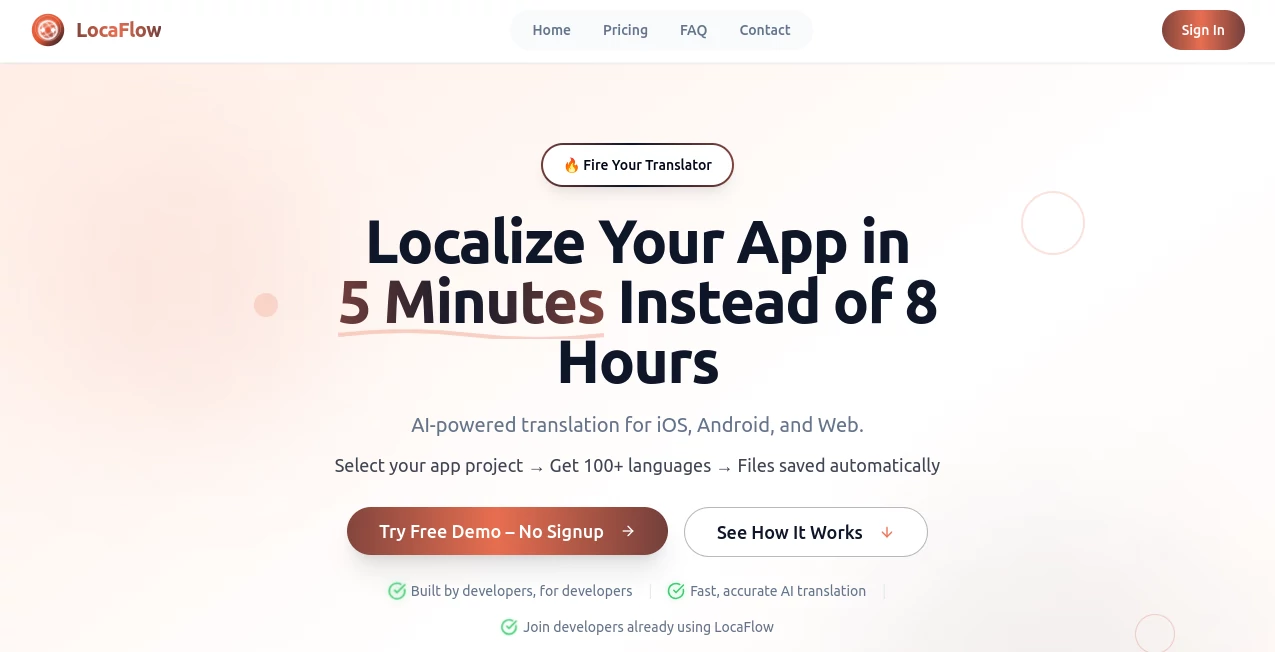 Screenshot of LocaFlow – An AI tool in the ,AI No-Code & Low-Code ,AI Research Tool ,AI Developer Tools  category, showcasing its interface and key features.