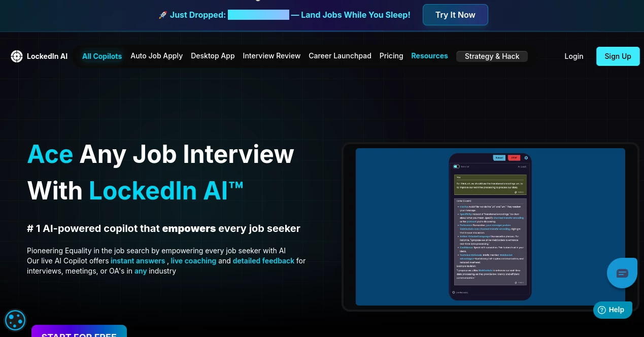 Screenshot of LockedIn AI – An AI tool in the ,AI Investing Assistant ,AI Research Tool ,AI Analytics Assistant ,AI Trading Bot Assistant  category, showcasing its interface and key features.