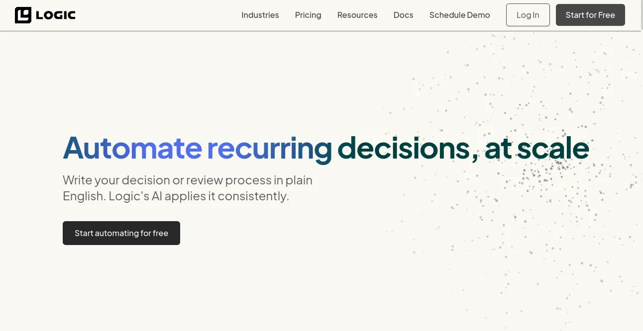 Screenshot of Logic – An AI tool in the ,AI Workflow Management ,AI SOP ,AI Project Management ,AI Task Management  category, showcasing its interface and key features.