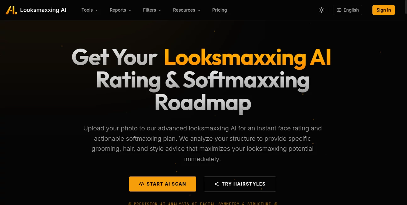Screenshot of Looksmaxxing AI – An AI tool in the ,AI Selfie & Portrait ,AI Image Recognition ,AI Life Assistant ,AI Healthcare  category, showcasing its interface and key features.