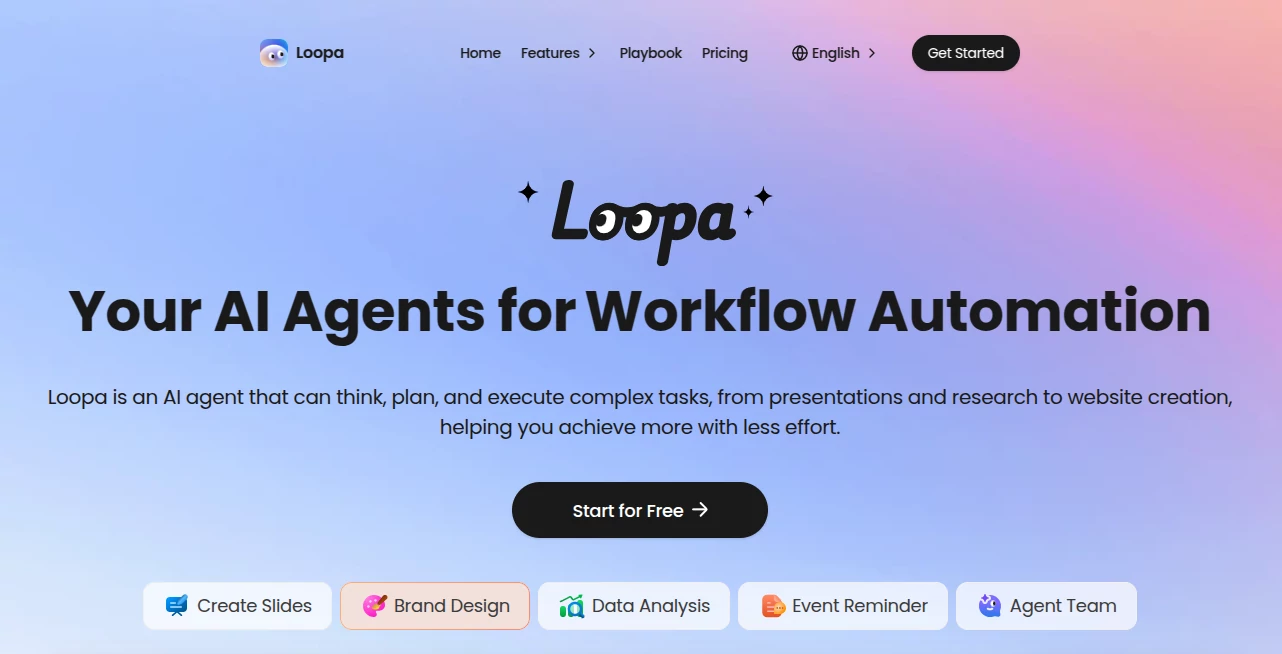 Screenshot of Loopa – An AI tool in the ,AI Workflow Management ,AI Documents Assistant ,AI Productivity Tools ,AI Research Tool  category, showcasing its interface and key features.