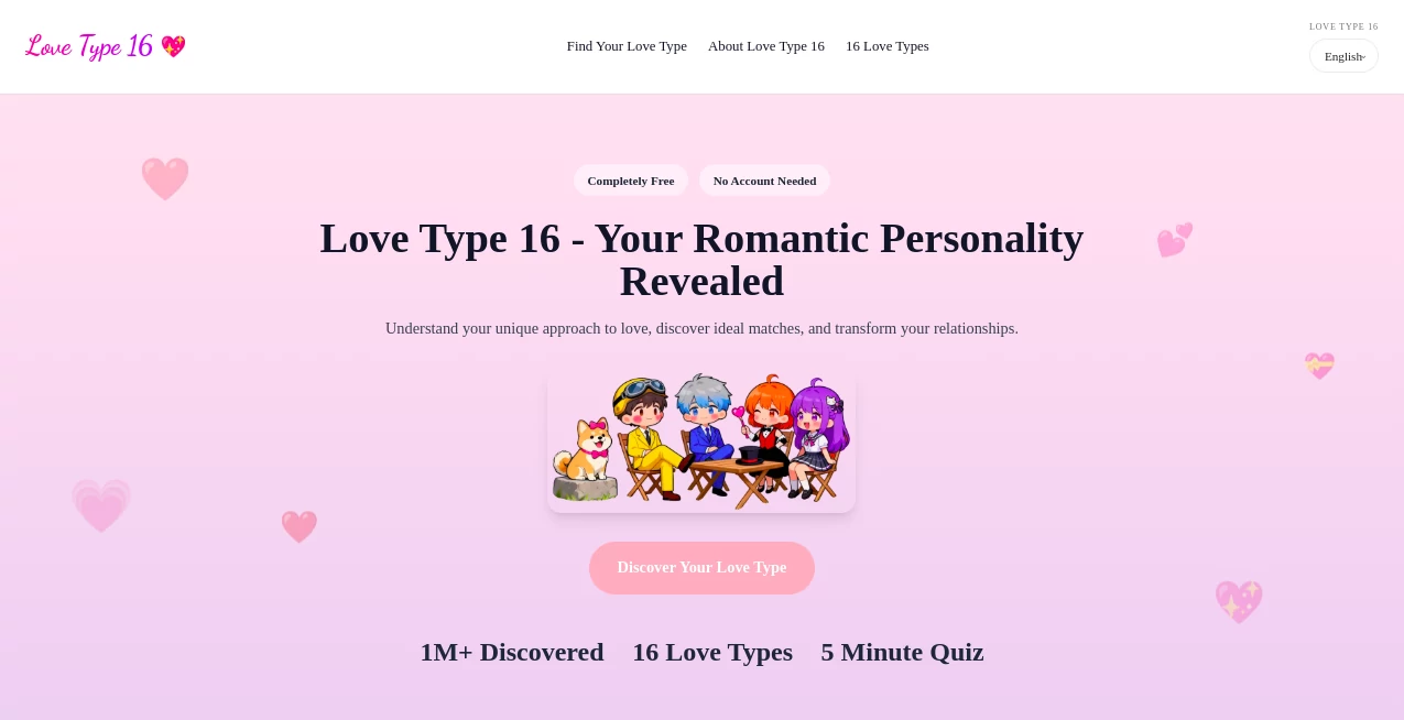 Screenshot of lovetype16 – An AI tool in the ,AI Dating Assistant ,AI Life Assistant ,AI Fun Tools  category, showcasing its interface and key features.