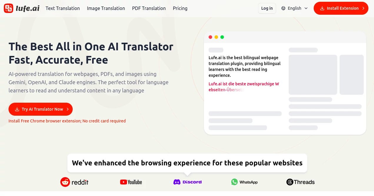 Screenshot of Lufe AI – An AI tool in the ,AI Translate ,AI Content Generator ,AI Education Assistant ,AI Knowledge Base  category, showcasing its interface and key features.