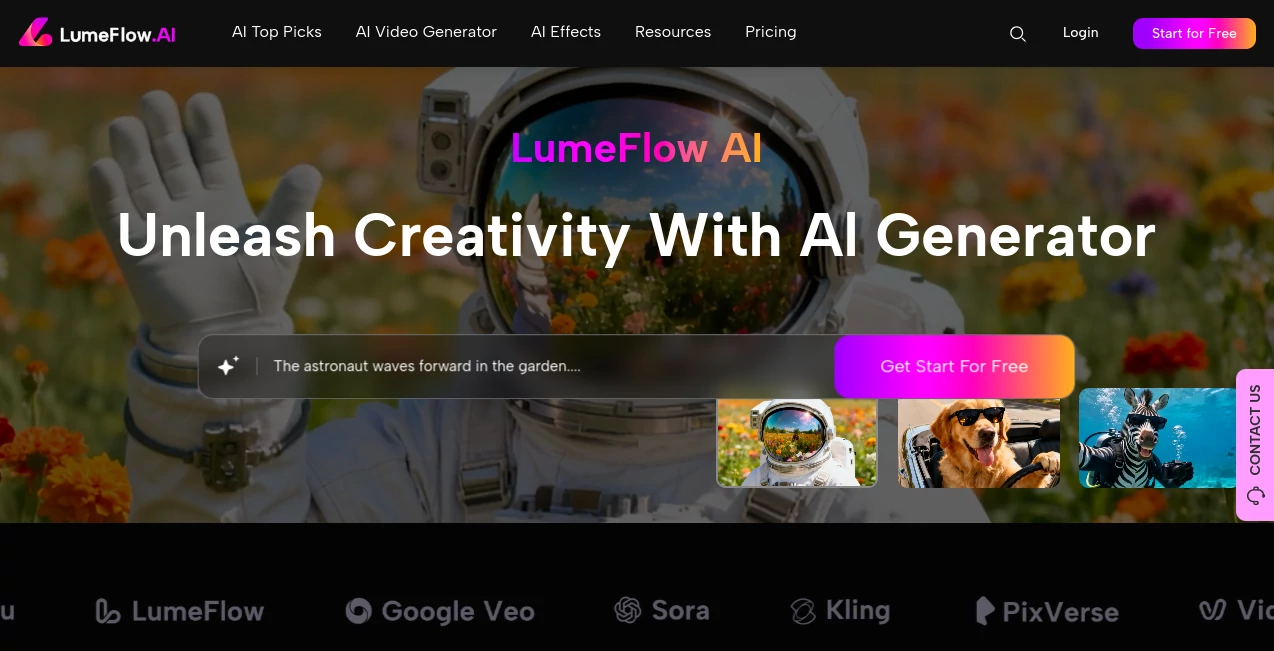 Screenshot of LumeFlow AI – An AI tool in the ,AI Animated Video ,AI Video Editor ,AI Text to Video ,AI Video Generator  category, showcasing its interface and key features.