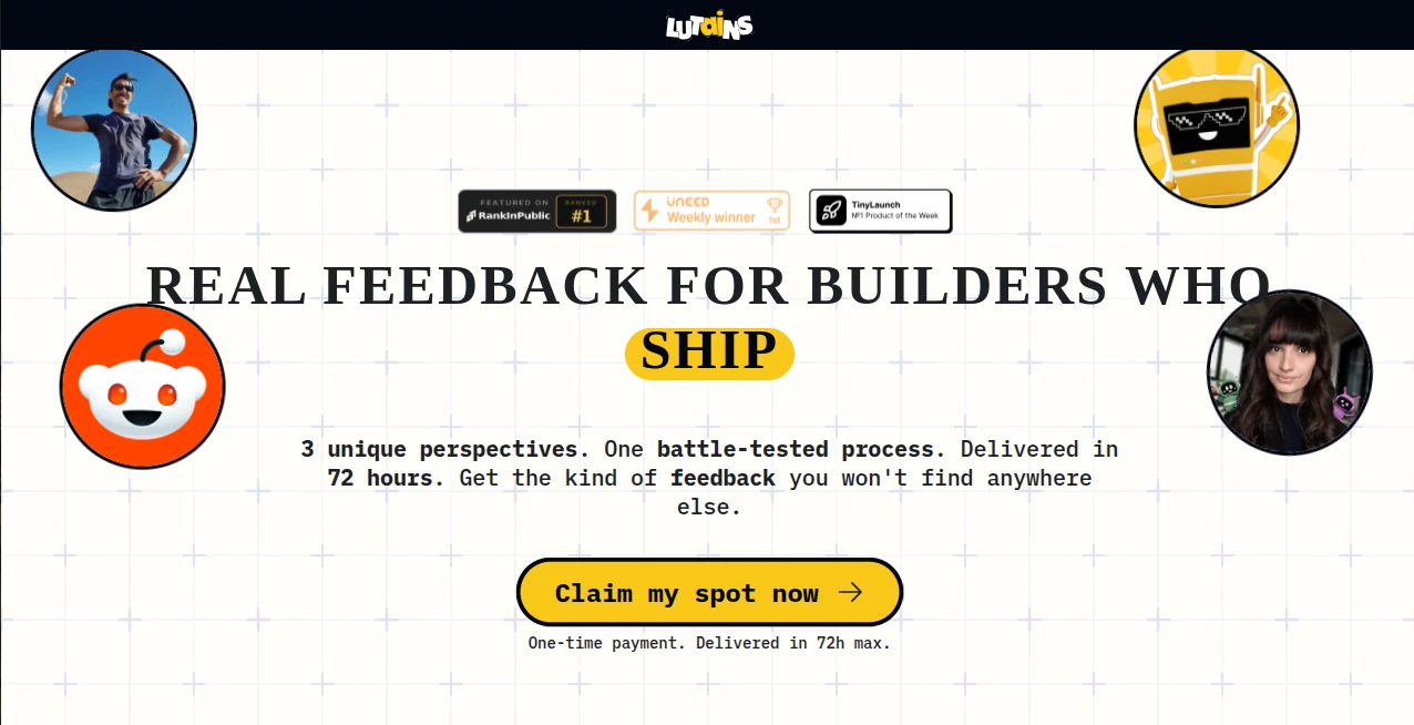 Screenshot of Lutains – An AI tool in the ,AI Content Generator ,AI SEO Assistant ,AI Ad Creative Assistant ,AI Marketing Plan Generator  category, showcasing its interface and key features.