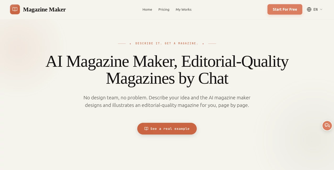Screenshot of Magazine Maker – An AI tool in the ,AI Presentation Generator ,AI Graphic Design  category, showcasing its interface and key features.