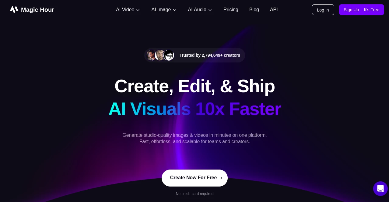 Screenshot of Magic Hour AI – An AI tool in the ,AI Photo & Image Generator ,AI Image to Video ,AI Video Generator ,AI Text to Video  category, showcasing its interface and key features.