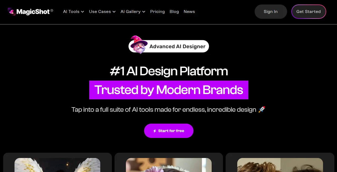 Screenshot of MagicShot AI – An AI tool in the ,AI Photo & Image Generator ,AI Video Generator ,AI Text to Speech ,AI Art Generator  category, showcasing its interface and key features.